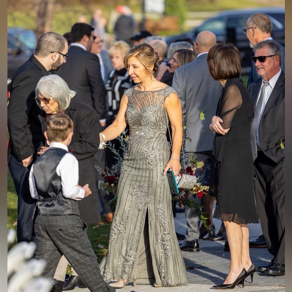 Elegant Gray Evening Gown - Mother of Bride - Mother of Groom